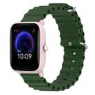 For Amazfit Pop Pro 20mm Ocean Style Silicone Solid Color Watch Band(Army Green) - 1
