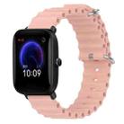 For Amazfit Pop 20mm Ocean Style Silicone Solid Color Watch Band(Pink) - 1