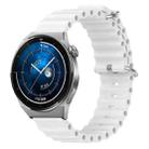 For Huawei Watch GT3 Pro 43mm 20mm Ocean Style Silicone Solid Color Watch Band(White) - 1