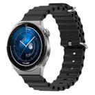 For Huawei Watch GT3 Pro 43mm 20mm Ocean Style Silicone Solid Color Watch Band(Black) - 1