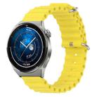 For Huawei Watch GT3 Pro 43mm 20mm Ocean Style Silicone Solid Color Watch Band(Yellow) - 1