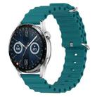 For Huawei Watch GT3 42mm 20mm Ocean Style Silicone Solid Color Watch Band(Green) - 1