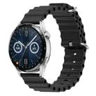 For Huawei Watch GT3 42mm 20mm Ocean Style Silicone Solid Color Watch Band(Black) - 1