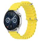 For Huawei Watch GT3 42mm 20mm Ocean Style Silicone Solid Color Watch Band(Yellow) - 1