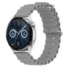 For Huawei Watch GT3 42mm 20mm Ocean Style Silicone Solid Color Watch Band(Grey) - 1