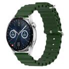 For Huawei Watch GT3 42mm 20mm Ocean Style Silicone Solid Color Watch Band(Army Green) - 1