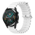 For Huawei Watch GT2 42mm 20mm Ocean Style Silicone Solid Color Watch Band(White) - 1