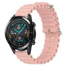 For Huawei Watch GT2 42mm 20mm Ocean Style Silicone Solid Color Watch Band(Pink) - 1