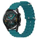 For Huawei Watch GT2 42mm 20mm Ocean Style Silicone Solid Color Watch Band(Green) - 1