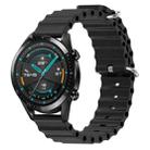 For Huawei Watch GT2 42mm 20mm Ocean Style Silicone Solid Color Watch Band(Black) - 1