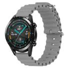 For Huawei Watch GT2 42mm 20mm Ocean Style Silicone Solid Color Watch Band(Grey) - 1