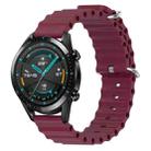 For Huawei Watch GT2 42mm 20mm Ocean Style Silicone Solid Color Watch Band(Wine Red) - 1