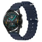 For Huawei Watch GT2 42mm 20mm Ocean Style Silicone Solid Color Watch Band(Dark Blue) - 1