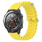 For Huawei Watch 2 20mm Ocean Style Silicone Solid Color Watch Band(Yellow) - 1