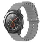 For Huawei Watch 2 20mm Ocean Style Silicone Solid Color Watch Band(Grey) - 1