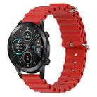 For Honor MagicWatch2 42mm 20mm Ocean Style Silicone Solid Color Watch Band(Red) - 1