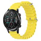 For Honor MagicWatch2 42mm 20mm Ocean Style Silicone Solid Color Watch Band(Yellow) - 1