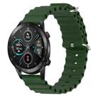 For Honor MagicWatch2 42mm 20mm Ocean Style Silicone Solid Color Watch Band(Army Green) - 1