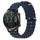 For Honor MagicWatch2 42mm 20mm Ocean Style Silicone Solid Color Watch Band(Dark Blue) - 1