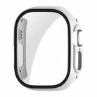 For Apple Watch Ultra 49mm ENKAY PC Frame 9H Tempered Glass Case(White) - 1