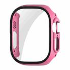 For Apple Watch Ultra 49mm ENKAY PC Frame 9H Tempered Glass Case(Pink) - 1