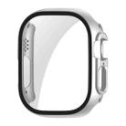 For Apple Watch Ultra 49mm ENKAY PC Frame 9H Tempered Glass Case(Silver) - 1