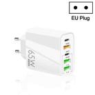 65W Dual PD Type-C + 3 x USB Multi Port Charger for Phone and Tablet PC, EU Plug(White) - 1