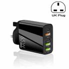 65W Dual PD Type-C + 3 x USB Multi Port Charger for Phone and Tablet PC, UK Plug(Black) - 1