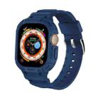 For Apple Watch Ultra 49mm JUNSUNMAY Integrated TPU Case Adjustable Elastic Watch Band(Dark Blue) - 1