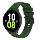For Samsung Galaxy Watch5 / 5 Pro 20mm Wavy Dotted Solid-Color Silicone Watch Band(Army Green) - 1
