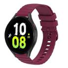 For Samsung Galaxy Watch5 / 5 Pro 20mm Wavy Dotted Solid-Color Silicone Watch Band(Wine Red) - 1