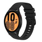 For Samsung Galaxy Watch4 40mm/44mm  20mm Wavy Dotted Solid-Color Silicone Watch Band(Black) - 1