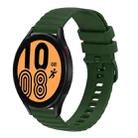 For Samsung Galaxy Watch4 40mm/44mm  20mm Wavy Dotted Solid-Color Silicone Watch Band(Army Green) - 1