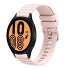 For Samsung Galaxy Watch4 40mm/44mm  20mm Wavy Dotted Solid-Color Silicone Watch Band(Pink) - 1