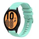 For Samsung Galaxy Watch4 40mm/44mm  20mm Wavy Dotted Solid-Color Silicone Watch Band(Teal Green) - 1