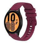 For Samsung Galaxy Watch4 40mm/44mm  20mm Wavy Dotted Solid-Color Silicone Watch Band(Wine Red) - 1