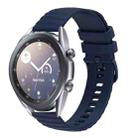 For Samsung Galaxy Watch3 41mm 20mm Wavy Dotted Solid-Color Silicone Watch Band(Navy Blue) - 1