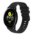 For Samsung Galaxy Watch Active 40mm 20mm Wavy Dotted Solid-Color Silicone Watch Band(Black) - 1
