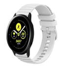 For Samsung Galaxy Watch Active 40mm 20mm Wavy Dotted Solid-Color Silicone Watch Band(White) - 1