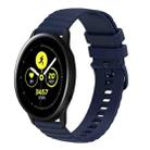 For Samsung Galaxy Watch Active 40mm 20mm Wavy Dotted Solid-Color Silicone Watch Band(Navy Blue) - 1