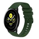 For Samsung Galaxy Watch Active 40mm 20mm Wavy Dotted Solid-Color Silicone Watch Band(Army Green) - 1