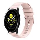 For Samsung Galaxy Watch Active 40mm 20mm Wavy Dotted Solid-Color Silicone Watch Band(Pink) - 1