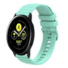 For Samsung Galaxy Watch Active 40mm 20mm Wavy Dotted Solid-Color Silicone Watch Band(Teal Green) - 1