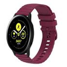 For Samsung Galaxy Watch Active 40mm 20mm Wavy Dotted Solid-Color Silicone Watch Band(Wine Red) - 1