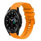 For Samsung Galaxy Watch4 Classic 42mm/46mm 20mm Wavy Dotted Solid-Color Silicone Watch Band(Amber yellow) - 1