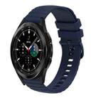 For Samsung Galaxy Watch4 Classic 42mm/46mm 20mm Wavy Dotted Solid-Color Silicone Watch Band(Navy Blue) - 1