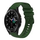 For Samsung Galaxy Watch4 Classic 42mm/46mm 20mm Wavy Dotted Solid-Color Silicone Watch Band(Army Green) - 1