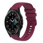 For Samsung Galaxy Watch4 Classic 42mm/46mm 20mm Wavy Dotted Solid-Color Silicone Watch Band(Wine Red) - 1