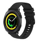 For Samsung Galaxy Gear Sport 20mm Wavy Dotted Solid-Color Silicone Watch Band(Black) - 1