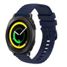 For Samsung Galaxy Gear Sport 20mm Wavy Dotted Solid-Color Silicone Watch Band(Navy Blue) - 1